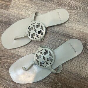 Tory Burch Miller Square Toe Sandals Baby Blue Size 8.5